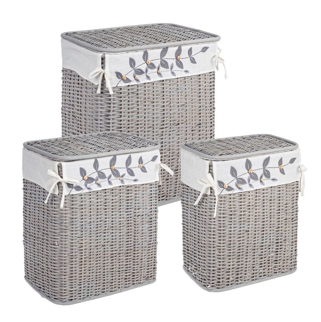 Set 3 porta biancheria "Alma" in rattan e bambù in Organizer per cassetti Decor Space - Altamura, commercioVirtuoso.it
