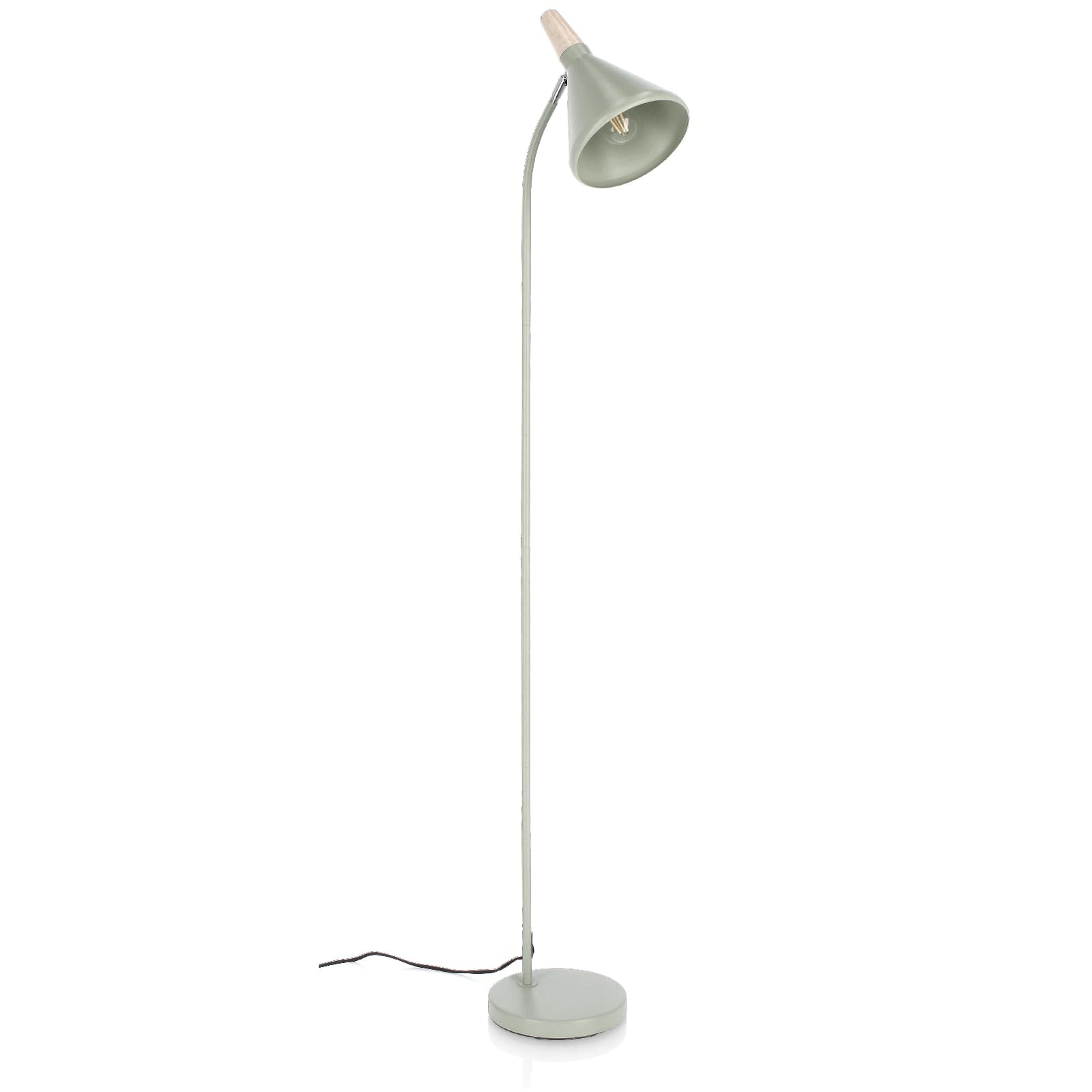 Piantana brill in acciaio verniciato a polvere e legno di pino h 148 cm in Lampade da terra Decor Space - Altamura, commercioVirtuoso.it