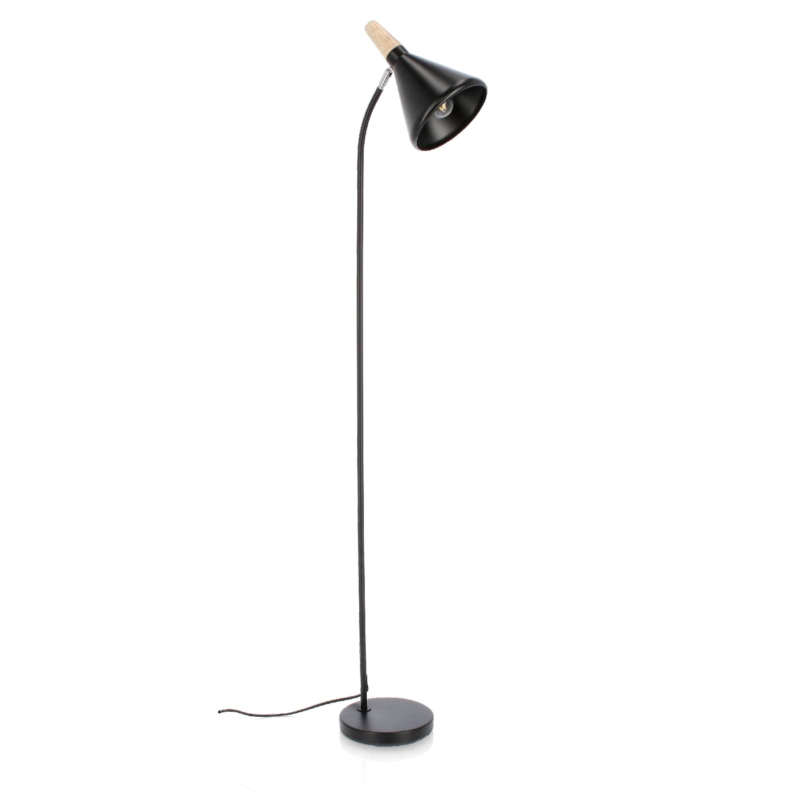 Piantana brill in acciaio verniciato a polvere e legno di pino h 148 cm in Lampade da terra Decor Space - Altamura, commercioVirtuoso.it