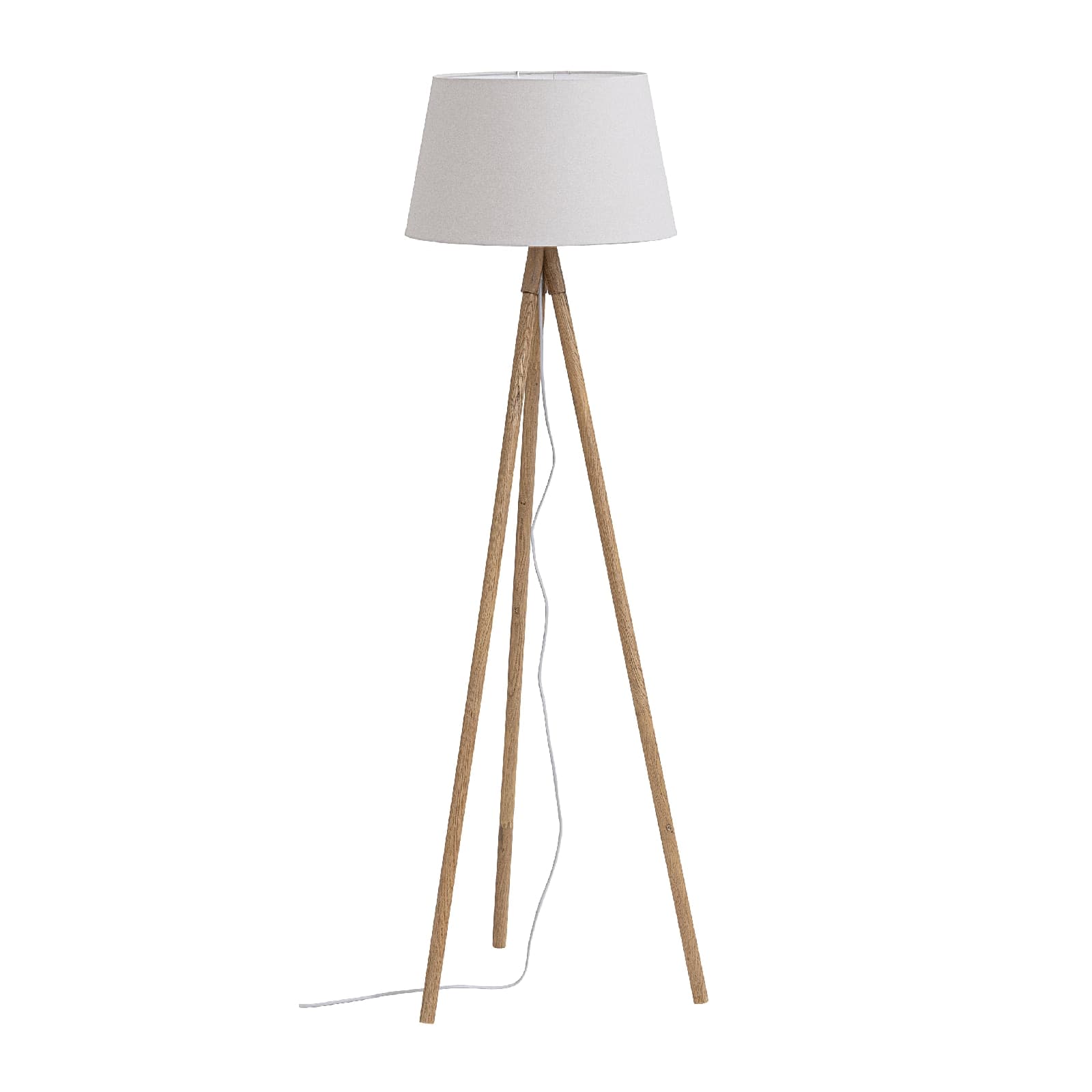 Piantana wallas treppiede in legno di quercia paralume di terital effetto velluto h 152 cm in Lampade da terra Decor Space - Altamura, commercioVirtuoso.it