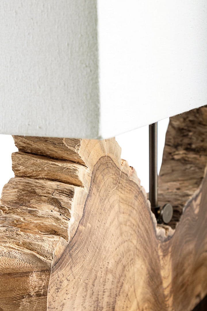 Lampada da tavolo "Naga" inegno di teak riciclato h 55 cm in Lampade da tavolo e abat-jour Decor Space - Altamura, commercioVirtuoso.it
