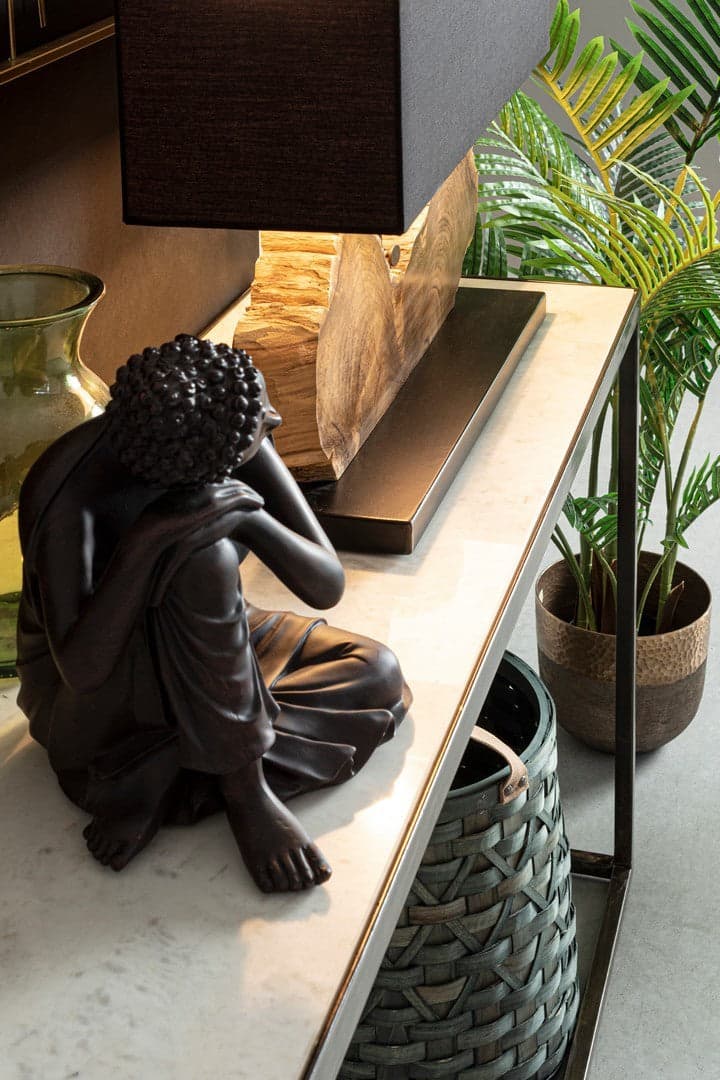 Lampada da tavolo "Naga" inegno di teak riciclato h 55 cm in Lampade da tavolo e abat-jour Decor Space - Altamura, commercioVirtuoso.it
