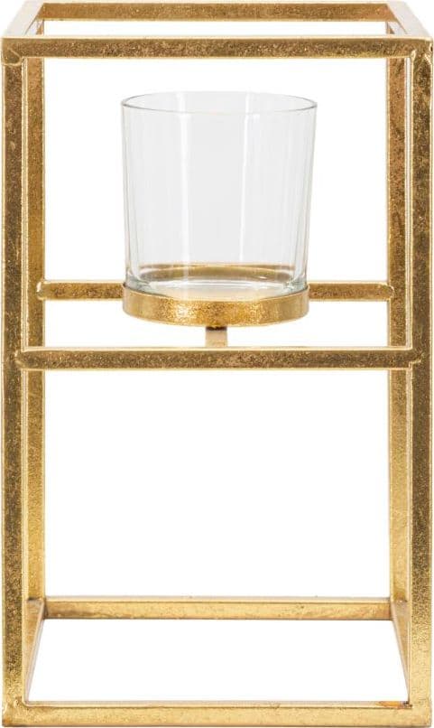 Porta candela con struttura in metallo color oro per interni in Candelieri Decor Space - Altamura, commercioVirtuoso.it