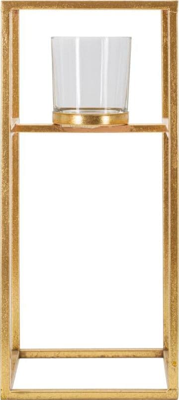 Porta candela con struttura in metallo color oro per interni in Candelieri Decor Space - Altamura, commercioVirtuoso.it