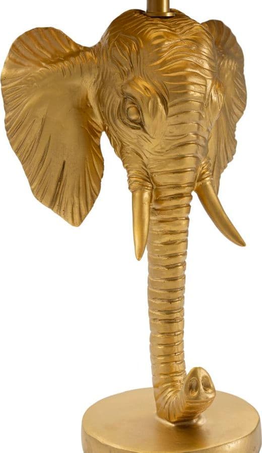 Lampada da tavolo "Elefante" struttura in metallo e poliresina color oro e tessuto per interni in Lampade da tavolo e abat-jour Decor Space - Altamura, commercioVirtuoso.it