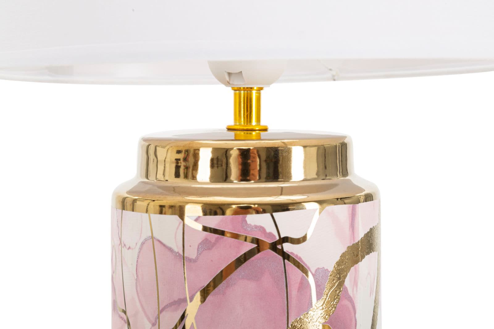 Lampada da tavolo struttura in ceramica, metallo e poliestere per interni in Lampade da tavolo e abat-jour Decor Space - Altamura, commercioVirtuoso.it