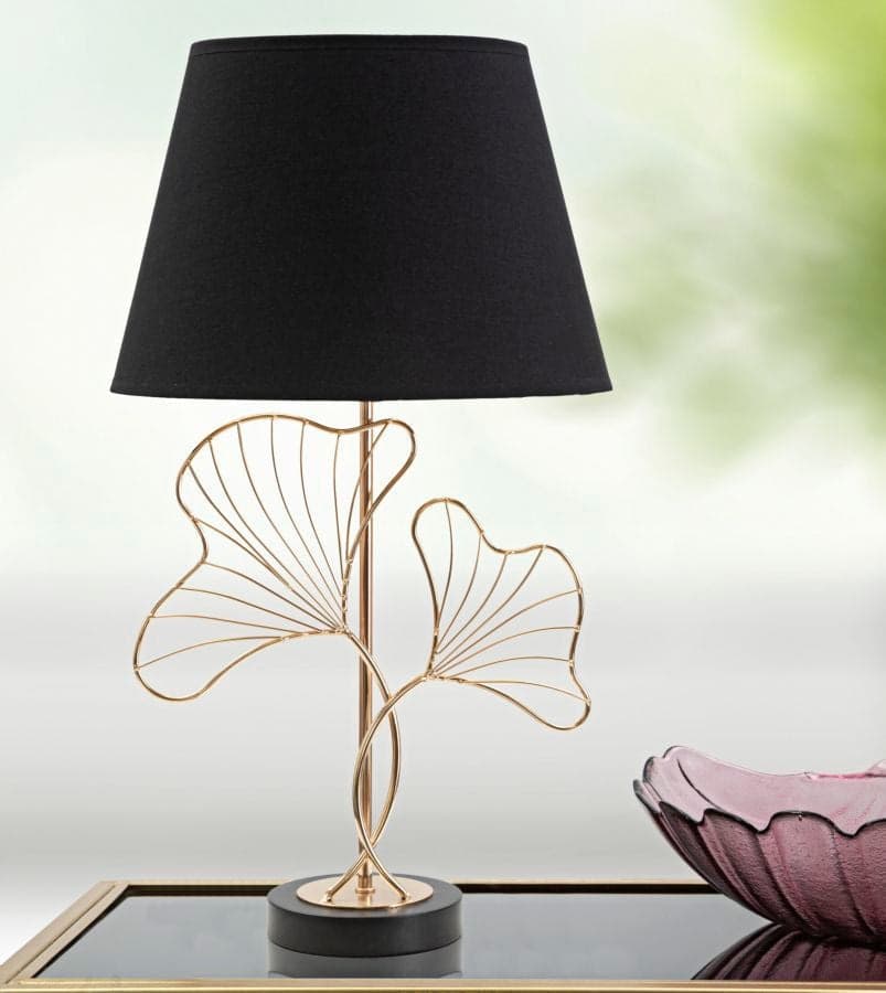Lampada "Leaves" struttura in metallo color oro e poliestere per interni in Lampade da terra Decor Space - Altamura, commercioVirtuoso.it