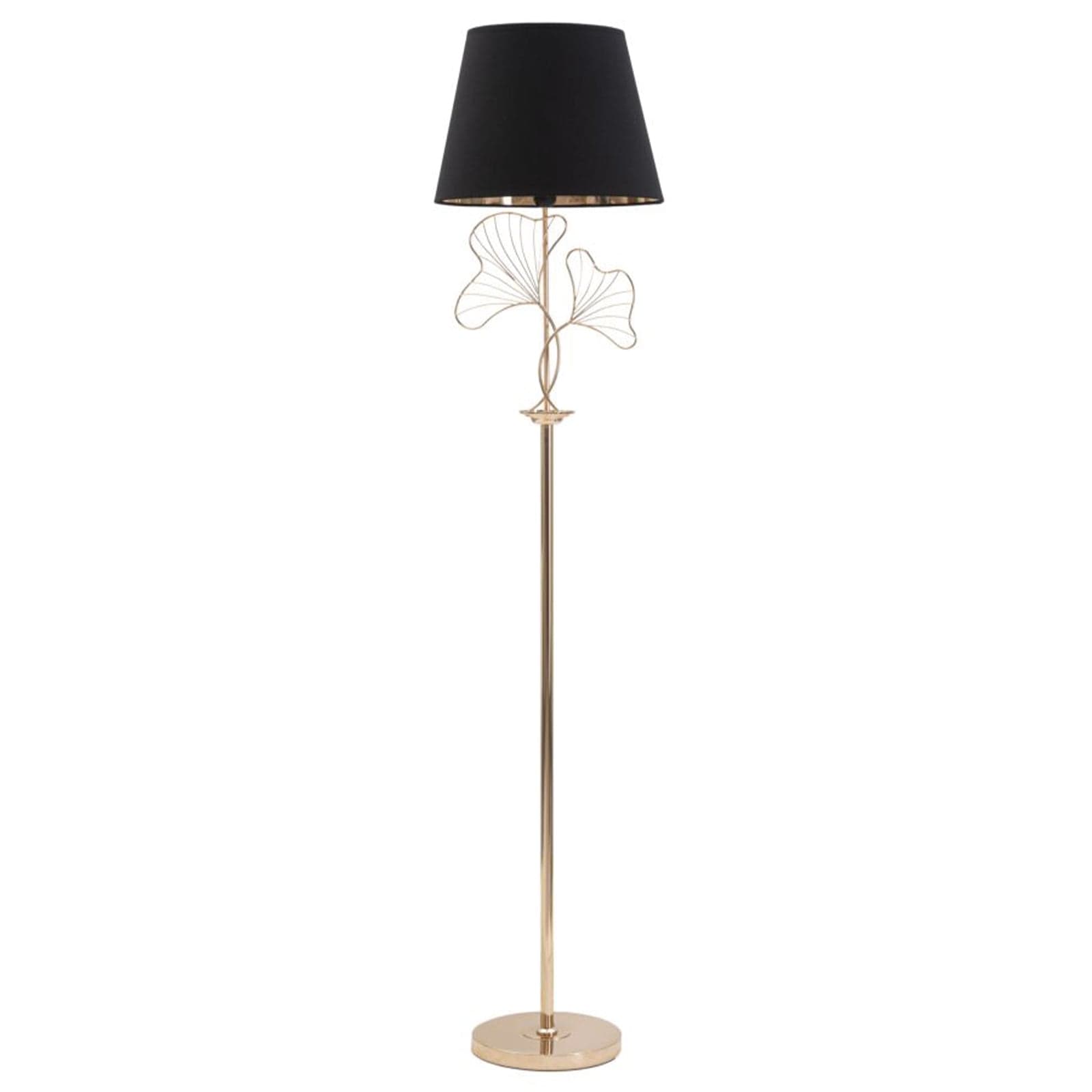 Lampada "Leaves" struttura in metallo color oro e poliestere per interni in Lampade da terra Decor Space - Altamura, commercioVirtuoso.it