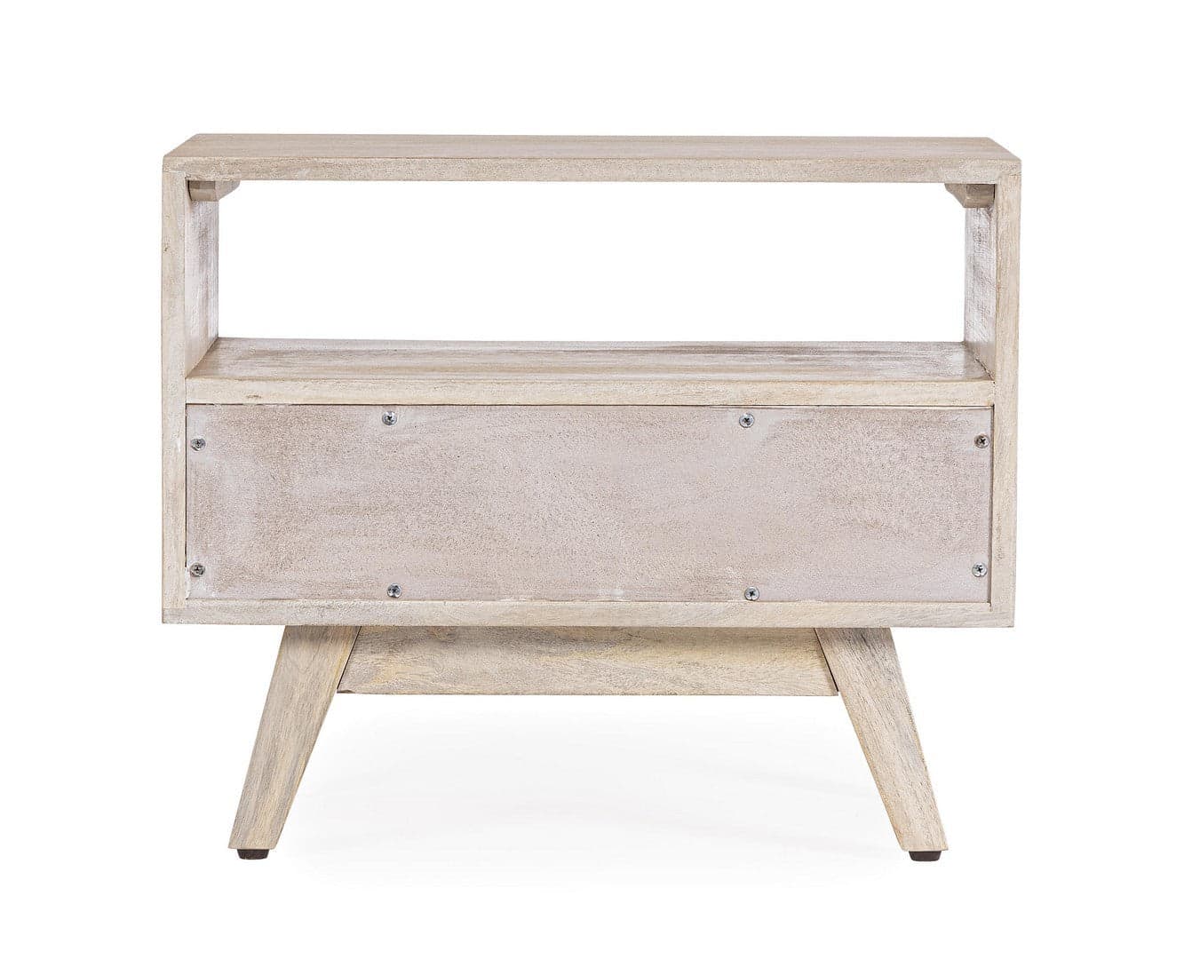 Comodino "Indira" per camera, Struttura In Legno Di Mango, Schienale E Fondo Cassetti In Mdf in Comodini Decor Space - Altamura, commercioVirtuoso.it