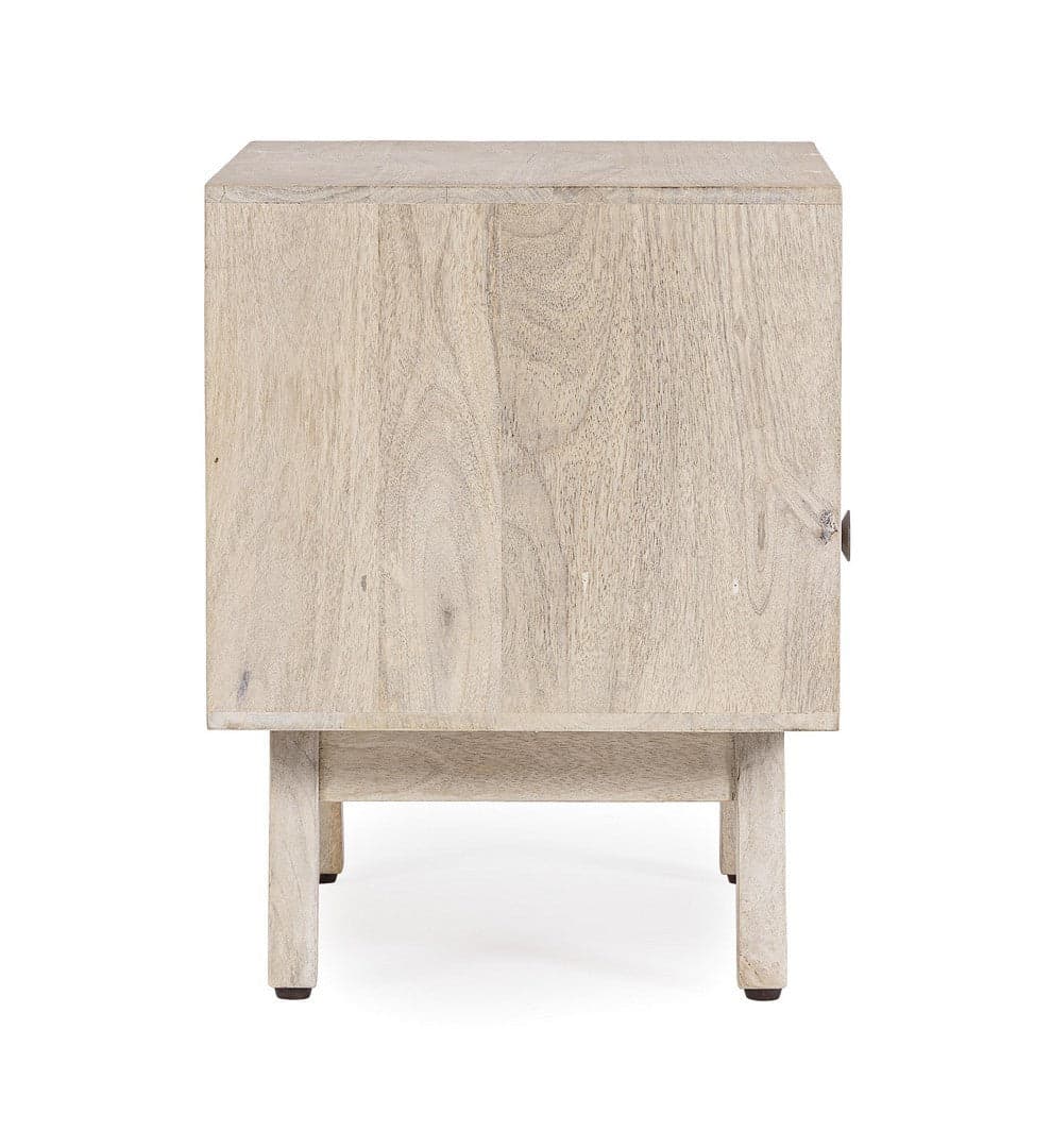 Comodino "Indira" per camera, Struttura In Legno Di Mango, Schienale E Fondo Cassetti In Mdf in Comodini Decor Space - Altamura, commercioVirtuoso.it