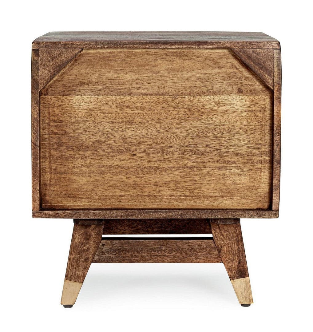 Comodino "Dhaval" per camera, Struttura In Legno Di Mango, Schienale In Mdf in Comodini Decor Space - Altamura, commercioVirtuoso.it