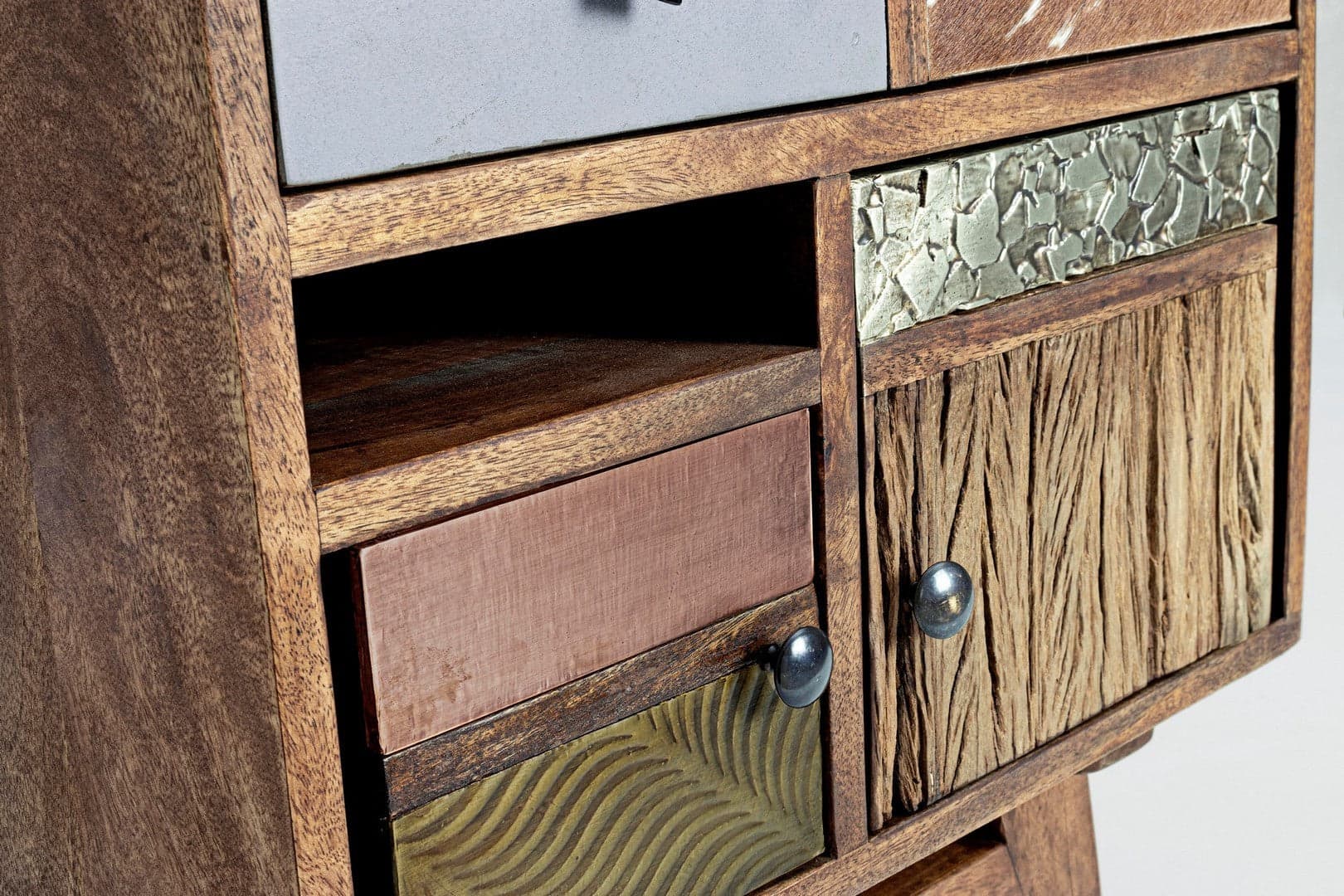 Comodino "Dhaval" per camera, Struttura In Legno Di Mango, Schienale In Mdf in Comodini Decor Space - Altamura, commercioVirtuoso.it