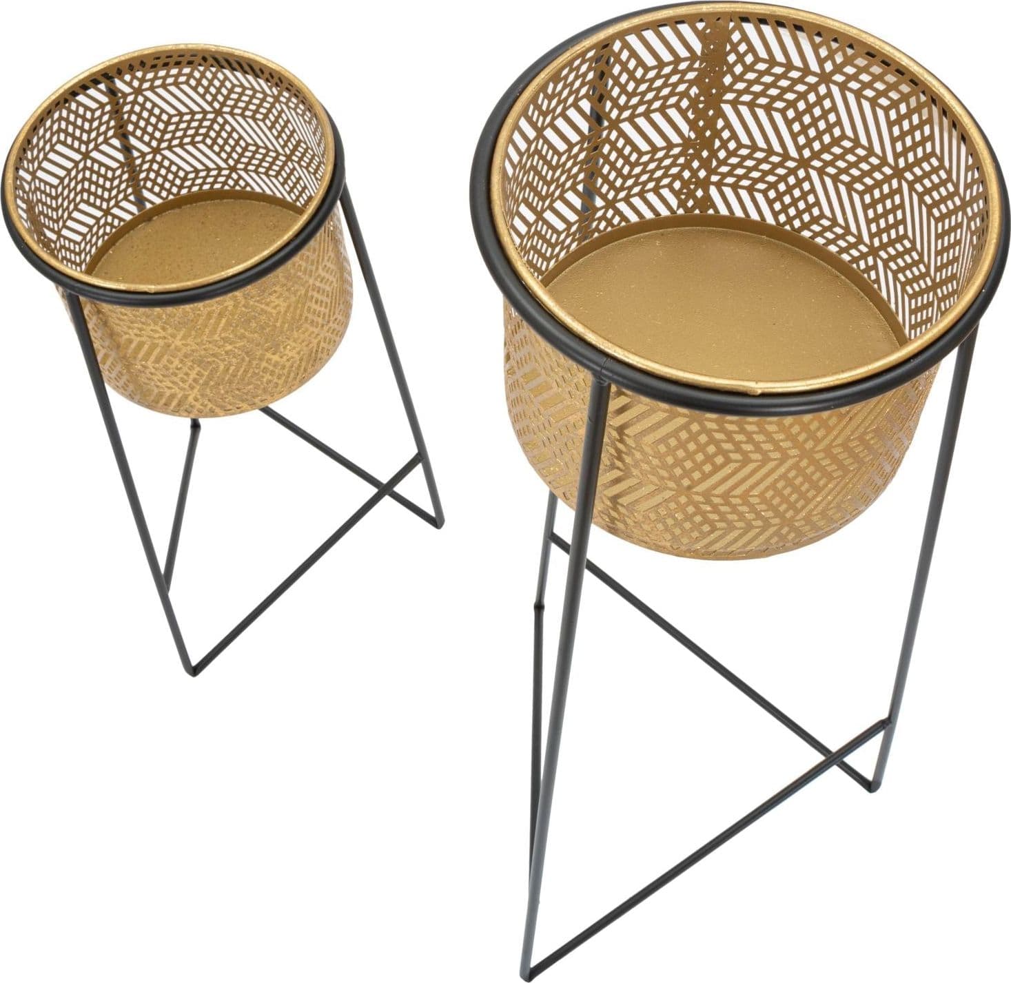 Coppia porta vasi "Exy" con supporto in metallo per interni set da 2 in Portavasi Decor Space - Altamura, commercioVirtuoso.it