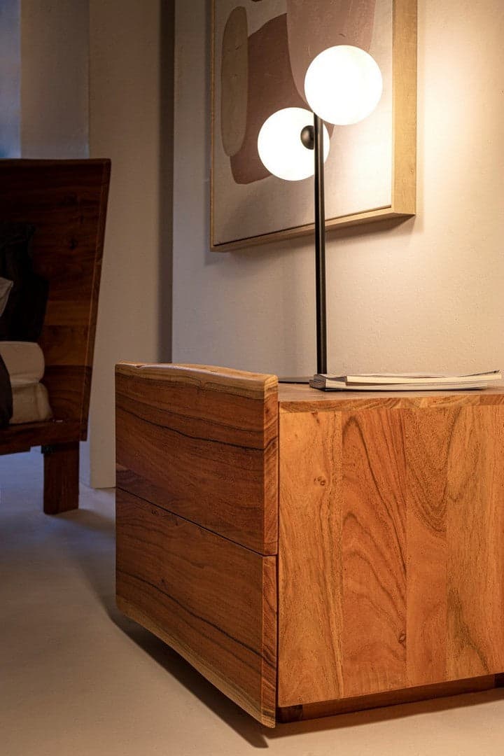 Comodino "Aron" per camera, Legno Di Acacia in Comodini Decor Space - Altamura, commercioVirtuoso.it