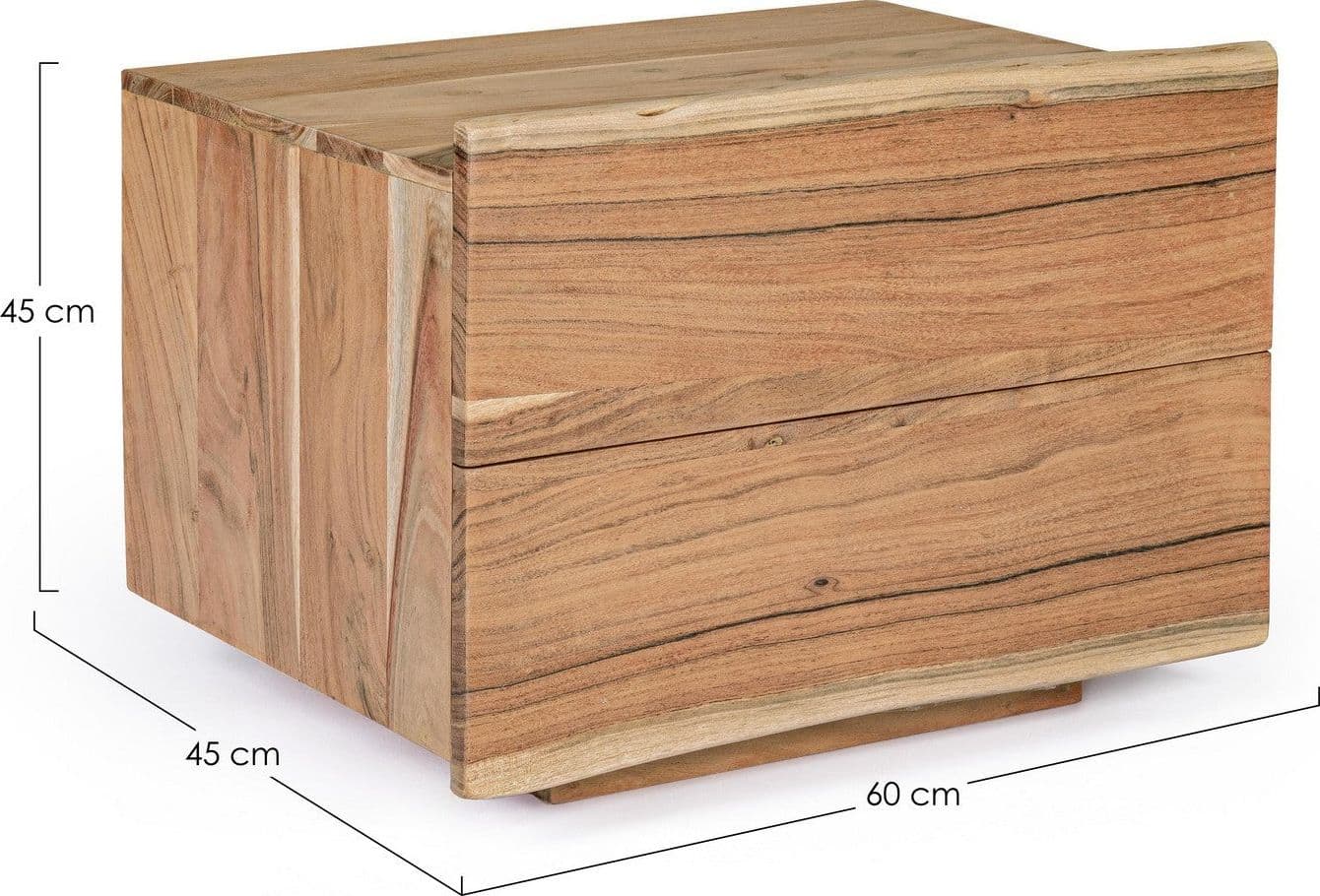 Comodino "Aron" per camera, Legno Di Acacia in Comodini Decor Space - Altamura, commercioVirtuoso.it
