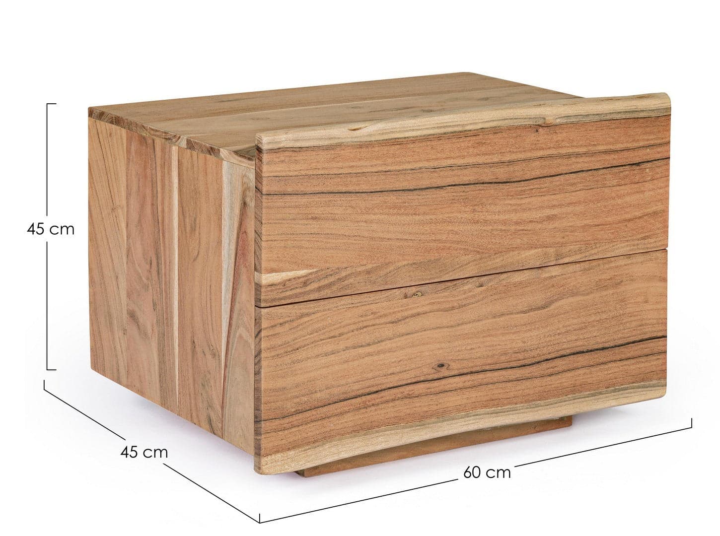 Comodino "Aron" per camera, Legno Di Acacia in Comodini Decor Space - Altamura, commercioVirtuoso.it