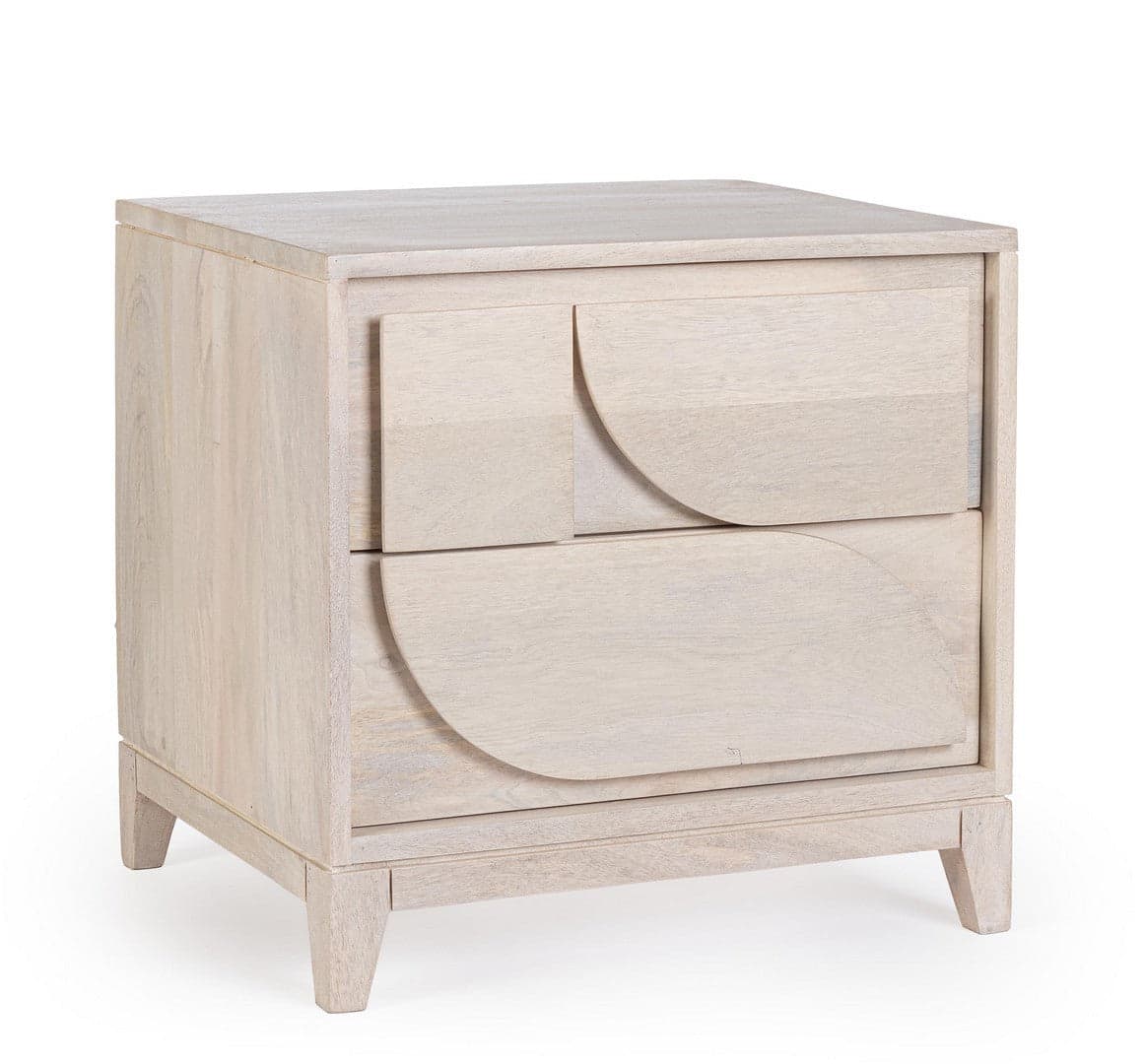 Comodino "Archita" per camera, Struttura In Legno Di Mango, Schienale E Fondo Cassetto In Mdf in Comodini Decor Space - Altamura, commercioVirtuoso.it