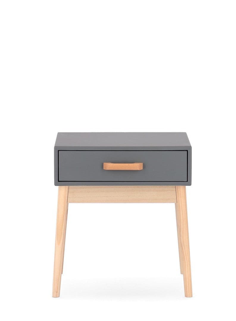 Comodino "Ordinary" per camera, Gambe In Legno Di Pino, Pannelli In Mdf, Cassetti In Legno Di Paulonia in Comodini Decor Space - Altamura, commercioVirtuoso.it