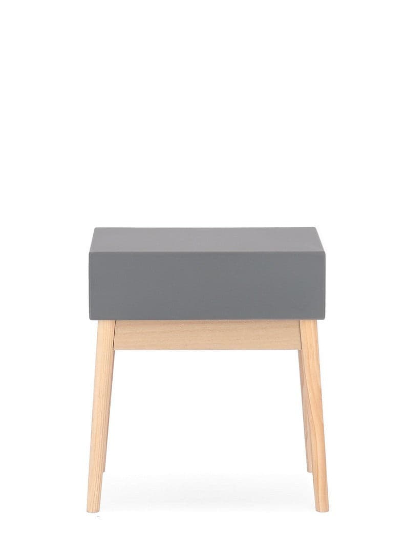 Comodino "Ordinary" per camera, Gambe In Legno Di Pino, Pannelli In Mdf, Cassetti In Legno Di Paulonia in Comodini Decor Space - Altamura, commercioVirtuoso.it