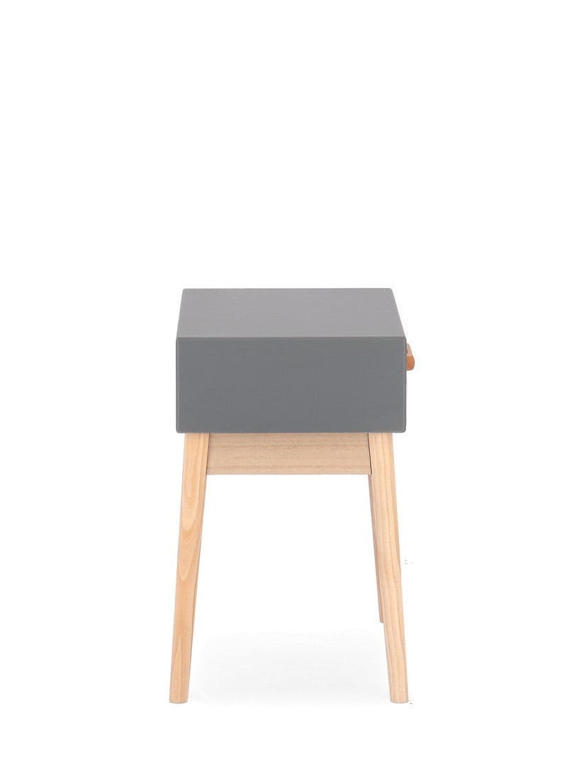 Comodino "Ordinary" per camera, Gambe In Legno Di Pino, Pannelli In Mdf, Cassetti In Legno Di Paulonia in Comodini Decor Space - Altamura, commercioVirtuoso.it
