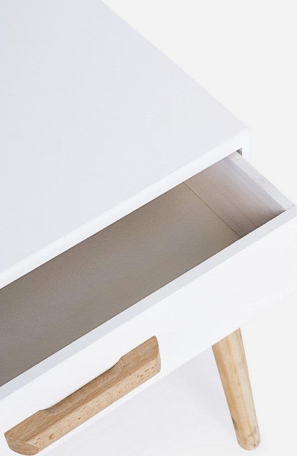 Comodino "Ordinary" per camera, Gambe In Legno Di Pino, Pannelli In Mdf, Cassetti In Legno Di Paulonia in Comodini Decor Space - Altamura, commercioVirtuoso.it