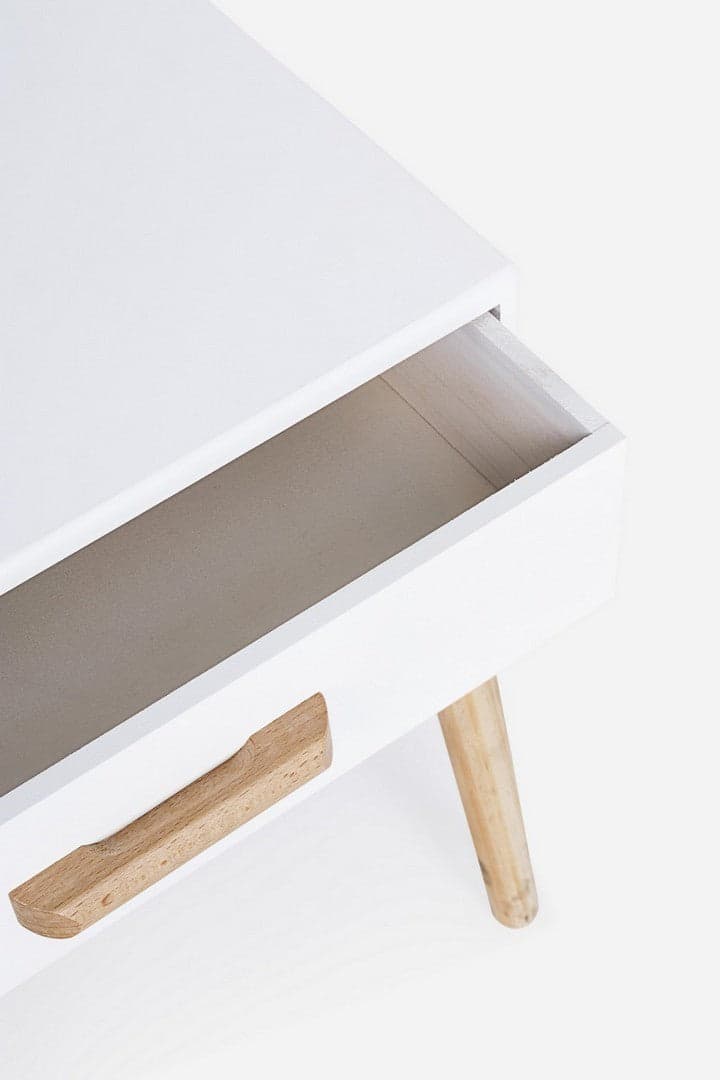 Comodino "Ordinary" per camera, Gambe In Legno Di Pino, Pannelli In Mdf, Cassetti In Legno Di Paulonia in Comodini Decor Space - Altamura, commercioVirtuoso.it