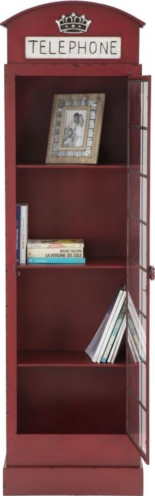 Libreria cabina telefonica Inglese rossa in ferro per decorazioni ambienti in Librerie Decor Space - Altamura, commercioVirtuoso.it