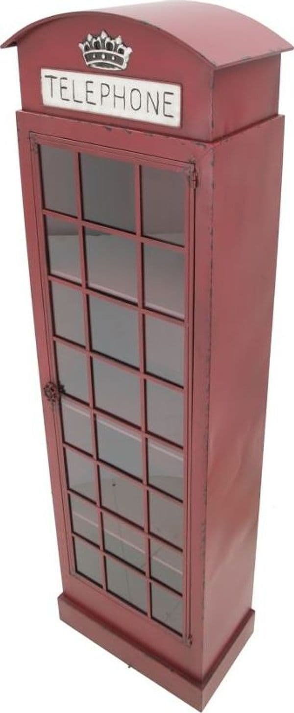 Libreria cabina telefonica Inglese rossa in ferro per decorazioni ambienti in Librerie Decor Space - Altamura, commercioVirtuoso.it