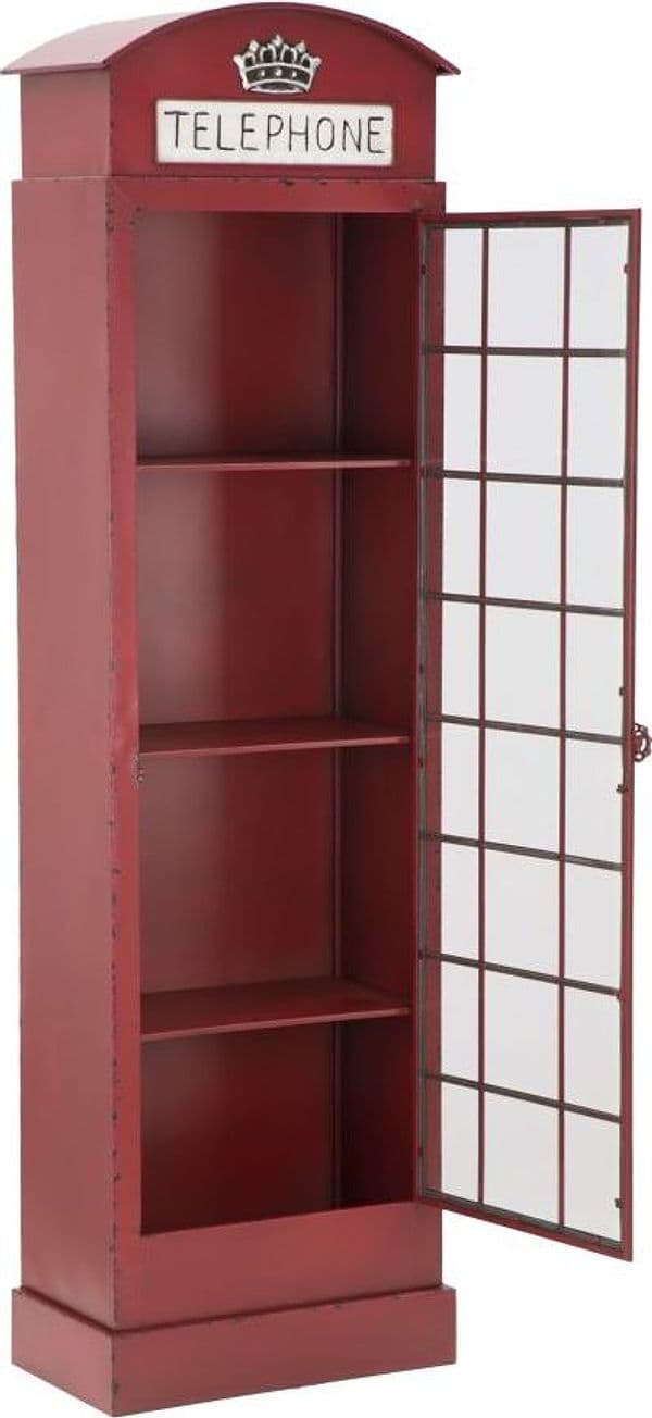 Libreria cabina telefonica Inglese rossa in ferro per decorazioni ambienti in Librerie Decor Space - Altamura, commercioVirtuoso.it