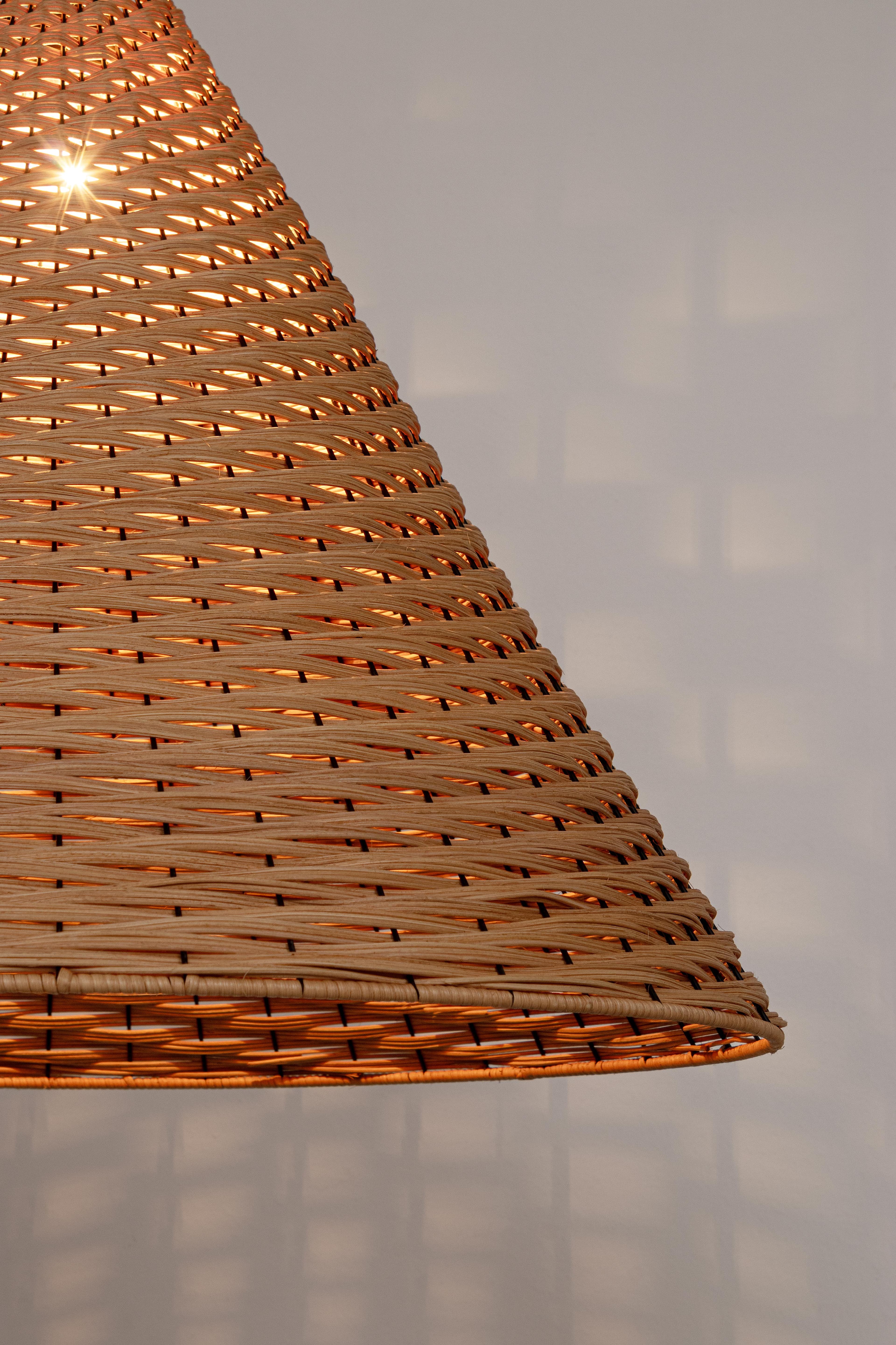 Lampadario "Gabon" marrone in metallo e rattan in Lampade a sospensione Decor Space - Altamura, commercioVirtuoso.it