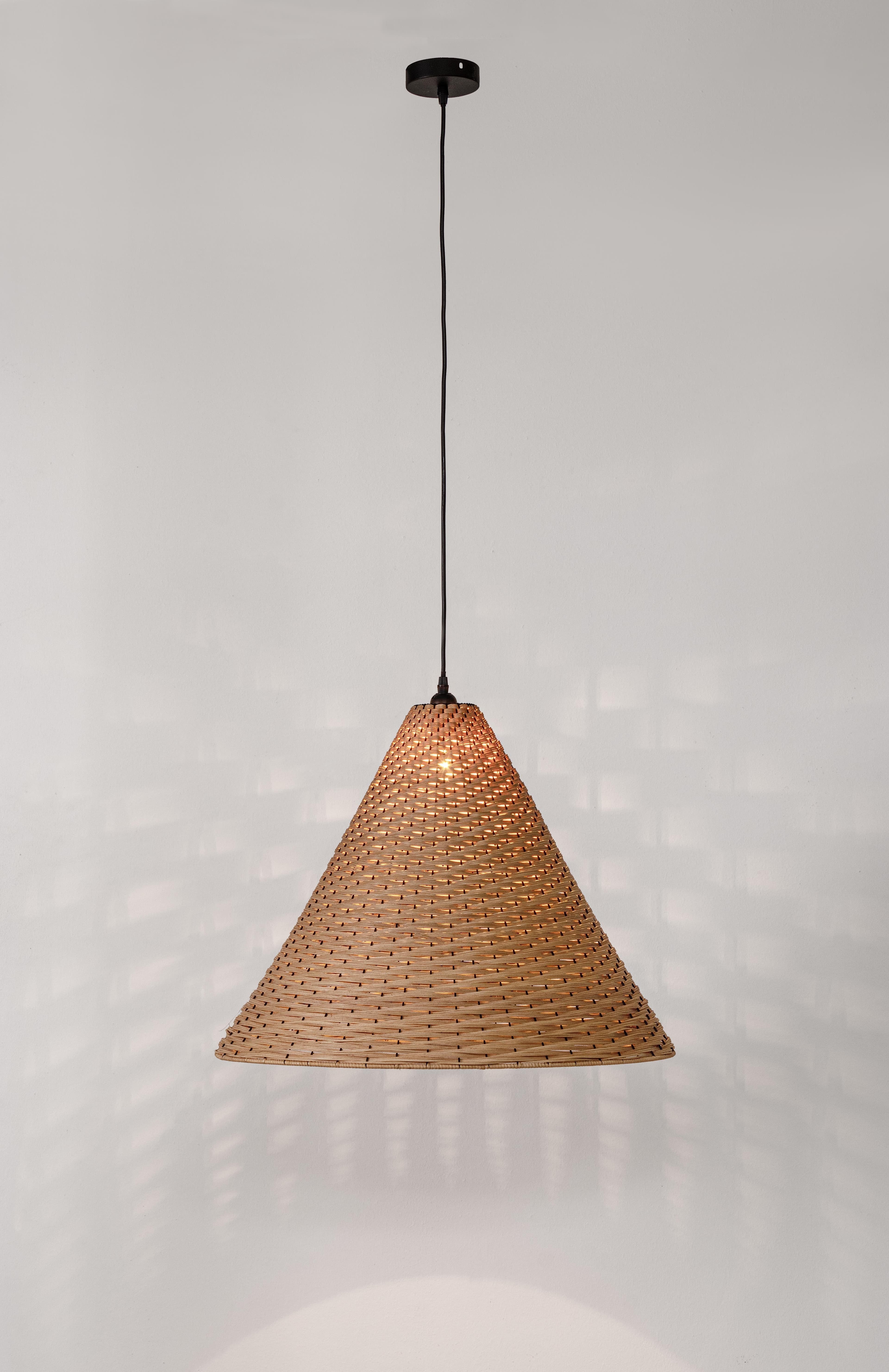 Lampadario "Gabon" marrone in metallo e rattan in Lampade a sospensione Decor Space - Altamura, commercioVirtuoso.it