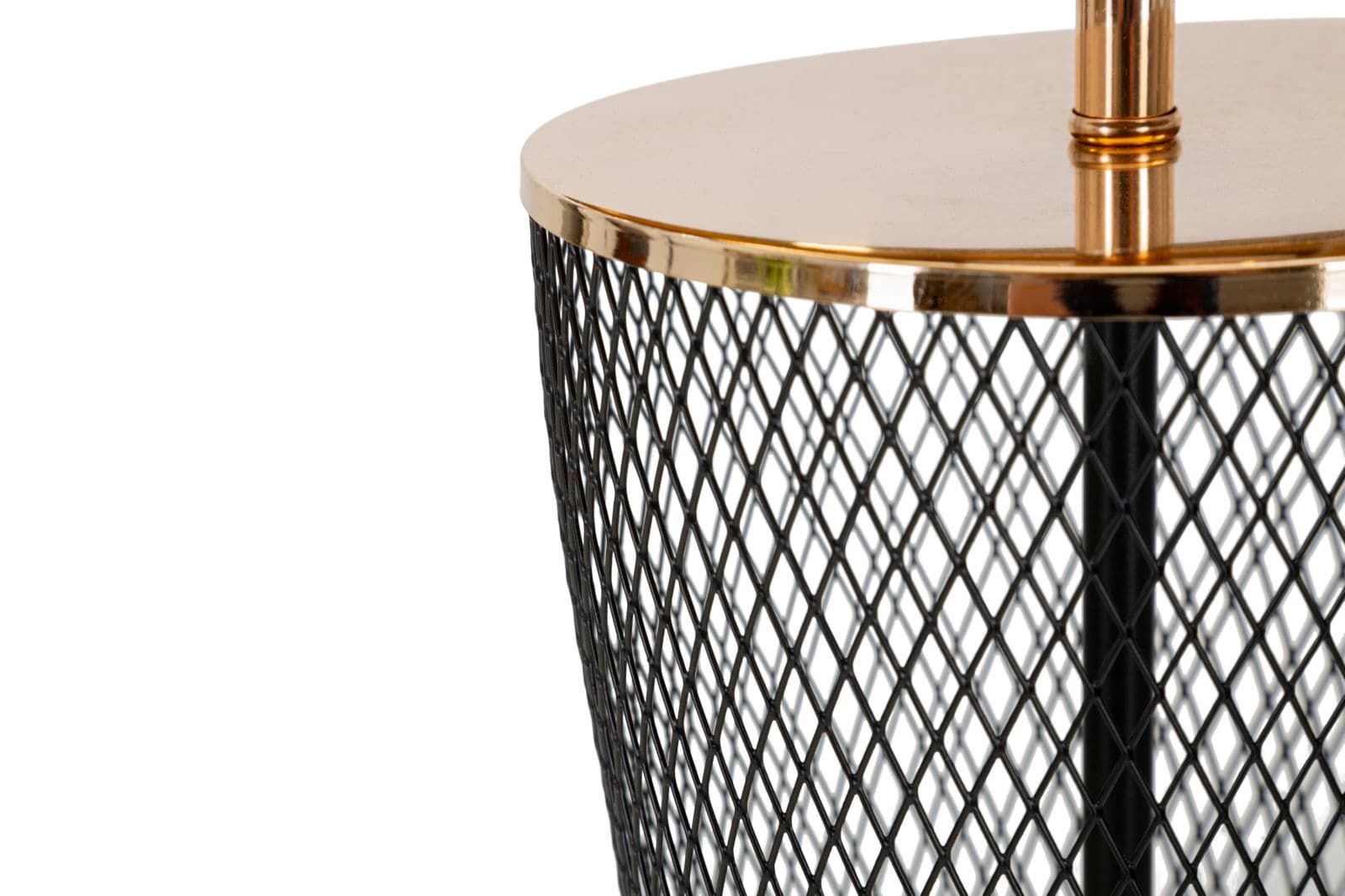 Lampada da tavolo "Chaine" struttura in metallo colore nero e tessuto per interni in Lampade a sospensione Decor Space - Altamura, commercioVirtuoso.it