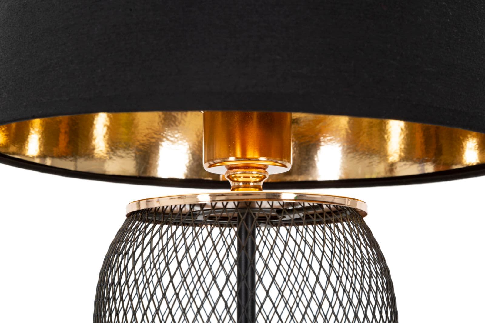 Lampada da tavolo "Chaine" struttura in metallo colore nero e tessuto per interni in Lampade a sospensione Decor Space - Altamura, commercioVirtuoso.it