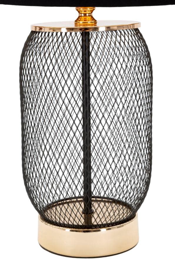 Lampada da tavolo "Chaine" struttura in metallo colore nero e tessuto per interni in Lampade a sospensione Decor Space - Altamura, commercioVirtuoso.it