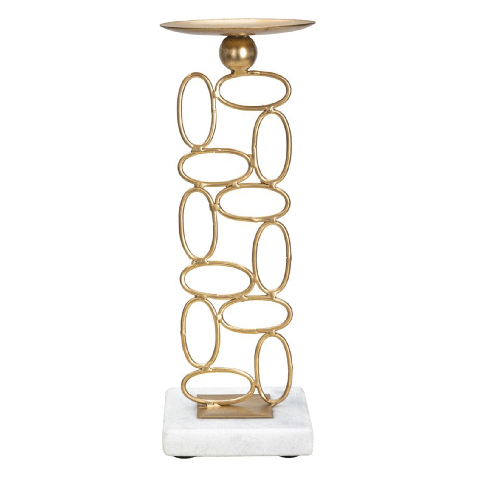 Porta candela "Bubbles" struttura in metallo color oro e marmo per interni in Vassoi da toletta Decor Space - Altamura, commercioVirtuoso.it