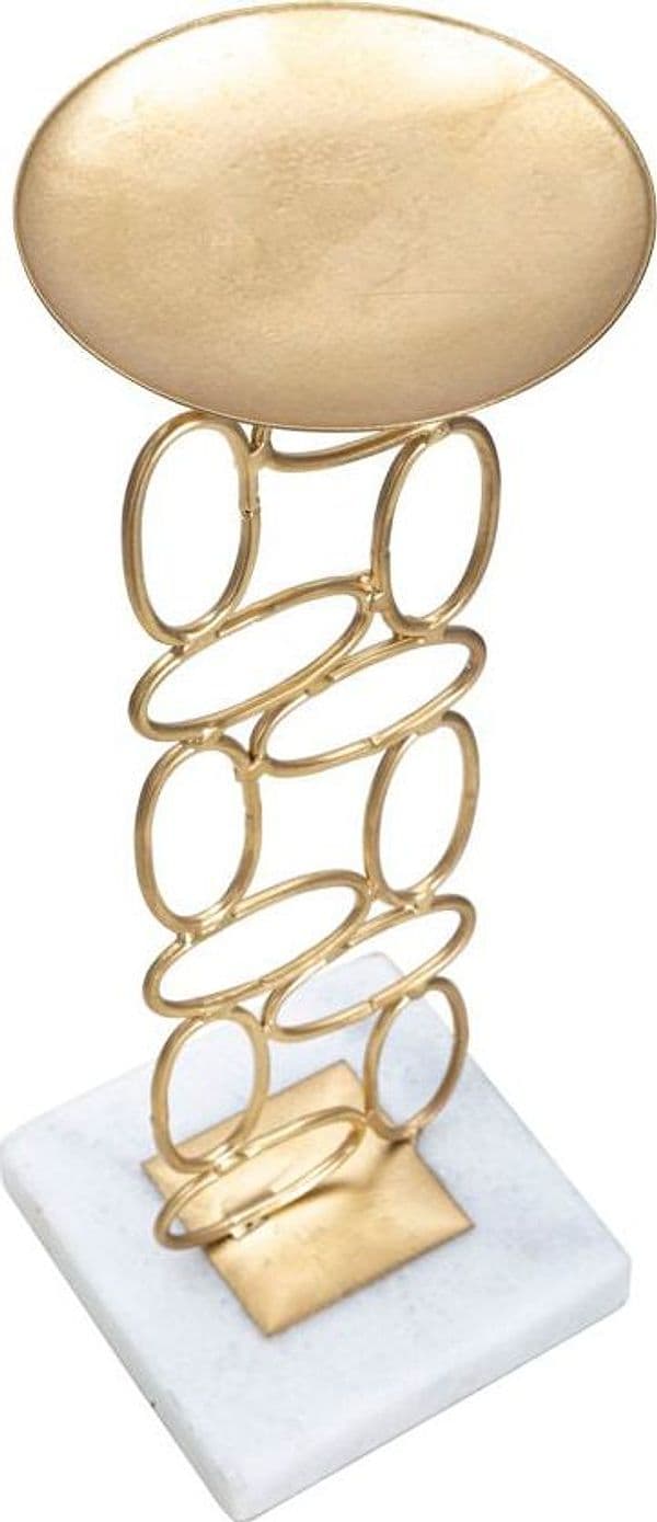Porta candela "Bubbles" struttura in metallo color oro e marmo per interni in Vassoi da toletta Decor Space - Altamura, commercioVirtuoso.it