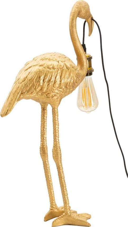 Lampada da tavolo "Fenicottero" struttura in poliresina color oro per interni in Lampade da tavolo e abat-jour Decor Space - Altamura, commercioVirtuoso.it