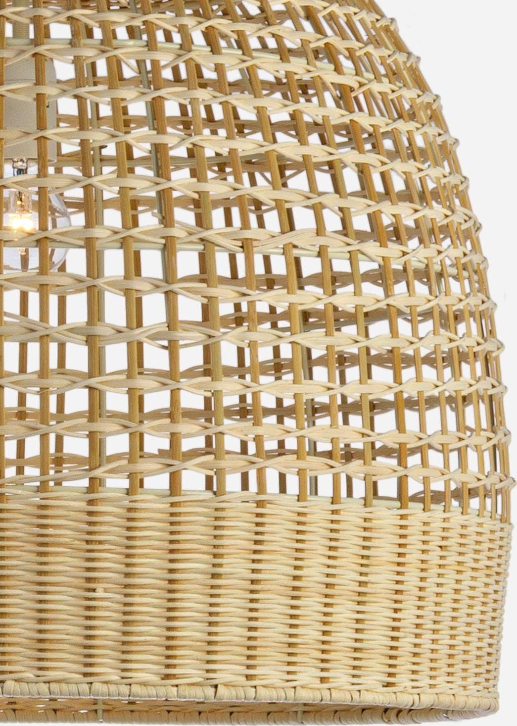 Lampadario "Siwa" in acciaio e rattan d 53 cm in Lampade a sospensione Decor Space - Altamura, commercioVirtuoso.it