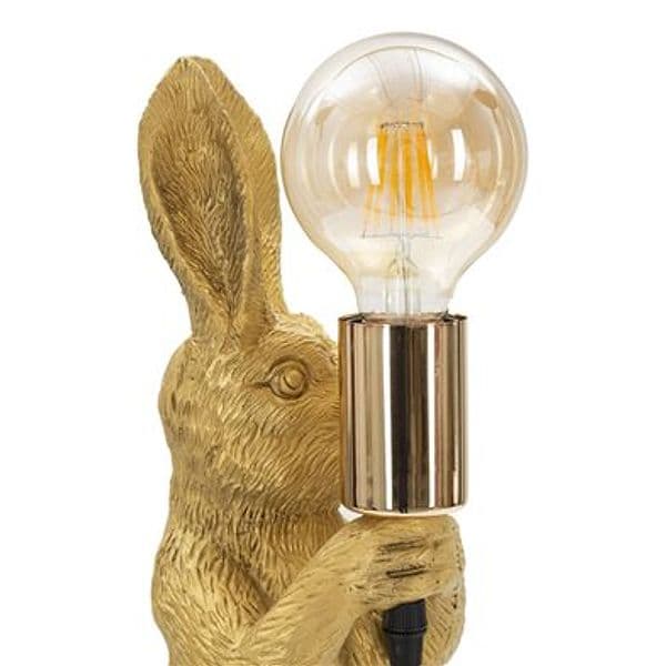 Lampada da tavolo "Coniglio" struttura in poliresina color oro per interni in Lampade da tavolo e abat-jour Decor Space - Altamura, commercioVirtuoso.it