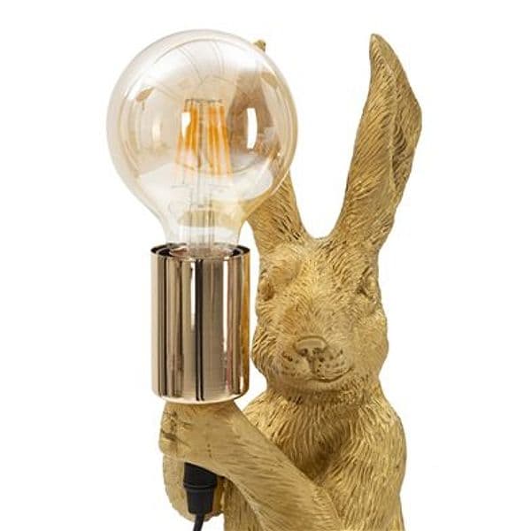 Lampada da tavolo "Coniglio" struttura in poliresina color oro per interni in Lampade da tavolo e abat-jour Decor Space - Altamura, commercioVirtuoso.it