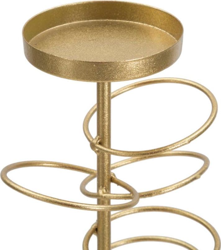 Porta candela con anelli struttura in metallo color oro e marmo per interni in Candelieri Decor Space - Altamura, commercioVirtuoso.it
