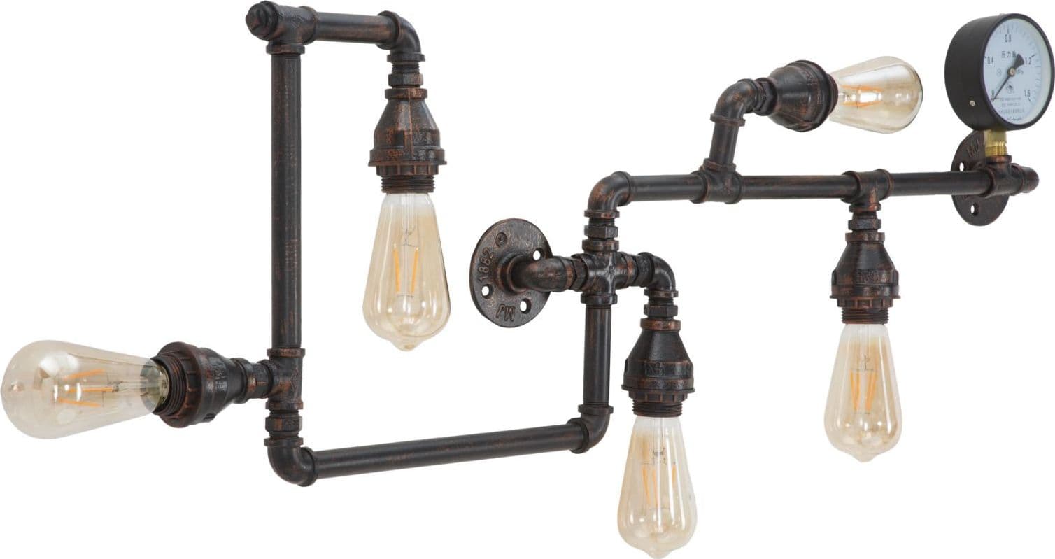 Lampada da muro "Manhattan" in metallo con 5 luci per interni in Applique Decor Space - Altamura, commercioVirtuoso.it
