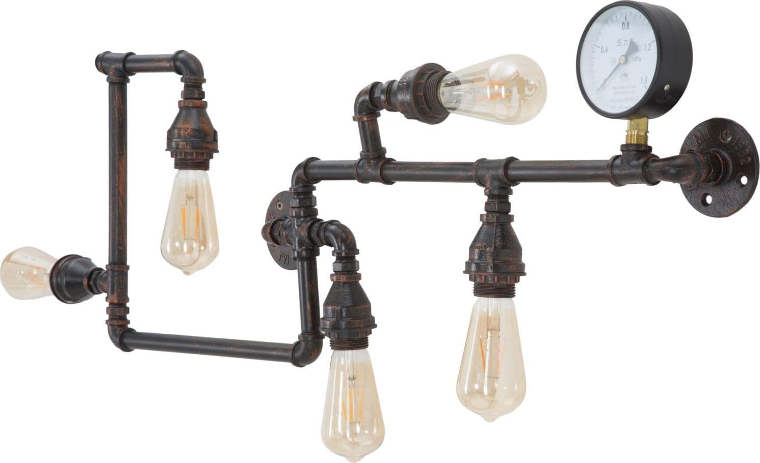 Lampada da muro "Manhattan" in metallo con 5 luci per interni in Applique Decor Space - Altamura, commercioVirtuoso.it