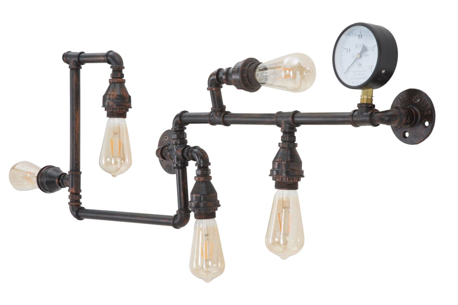 Lampada da muro "Manhattan" in metallo con 5 luci per interni in Applique Decor Space - Altamura, commercioVirtuoso.it