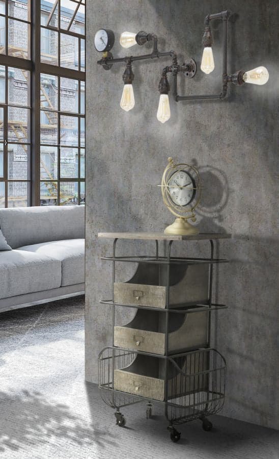 Lampada da muro "Manhattan" in metallo con 5 luci per interni in Applique Decor Space - Altamura, commercioVirtuoso.it
