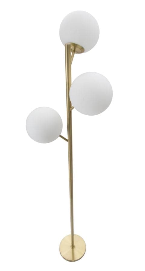 Lampada da terra "Glamy" struttura in metallo color oro e vetro per interni in Lampade da terra Decor Space - Altamura, commercioVirtuoso.it