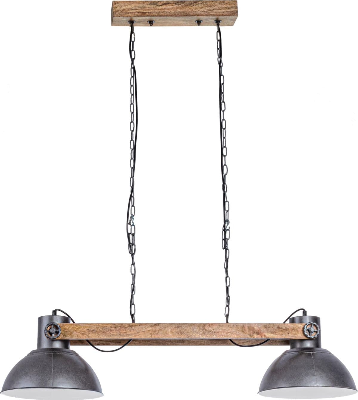 Lampadario "Odessa" in acciaio e legno di mango in Lampade a sospensione Decor Space - Altamura, commercioVirtuoso.it