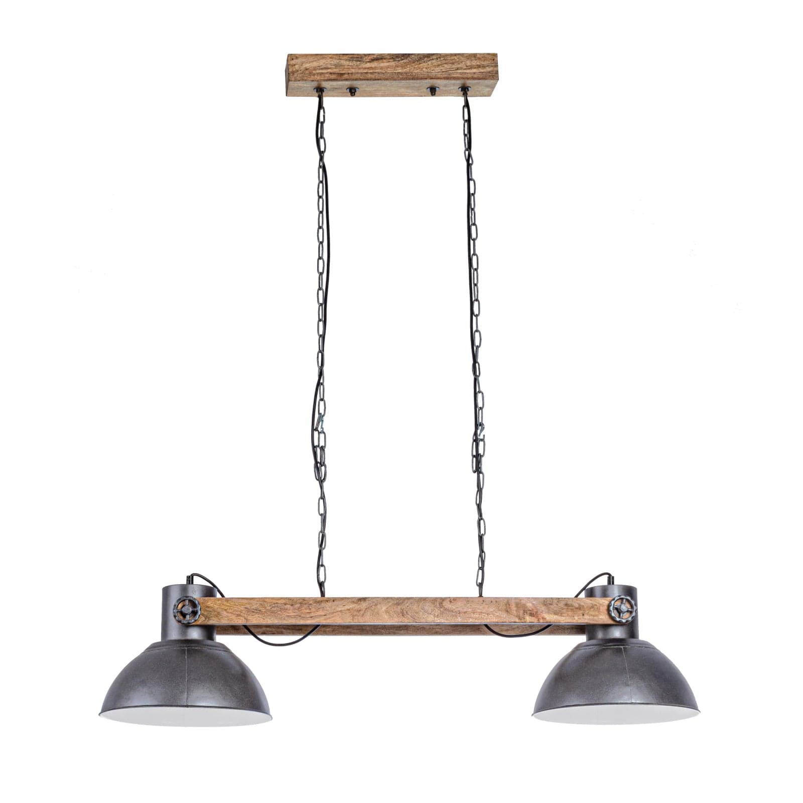 Lampadario "Odessa" in acciaio e legno di mango in Lampade a sospensione Decor Space - Altamura, commercioVirtuoso.it