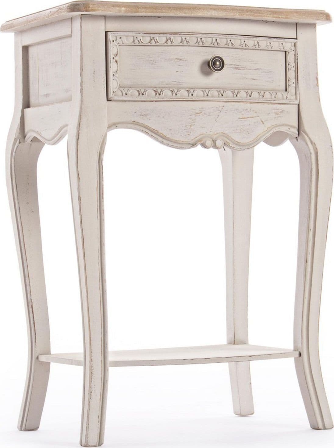 Comodino "Clarisse" per camera, Struttura In Legno Paulownia Con Piano Impiallacciato – 1 cassetto - 1 ripiano – Bizzotto