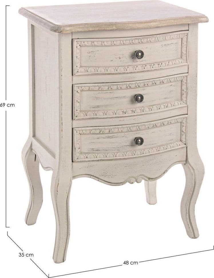 Comodino "Clarisse" per camera, Struttura In Legno Paulownia Con Piano Impiallacciato in Comodini Decor Space - Altamura, commercioVirtuoso.it
